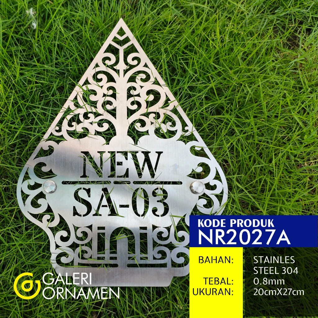 Nomor Rumah Premium Stainless Steel 304 Anti Karat